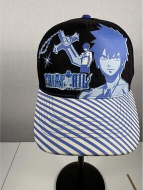 Fairy Tale Anime Black And Blue Gray Fullbuster Striped Hat OSFM